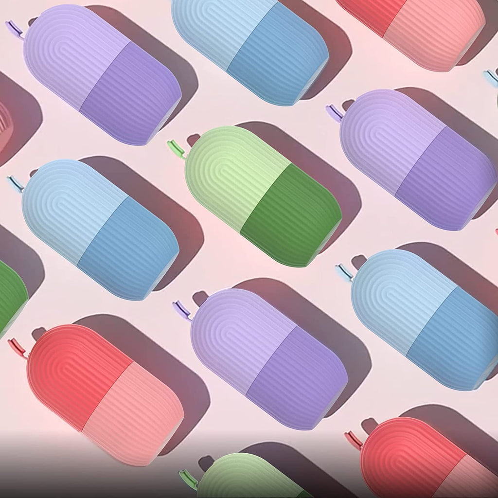 Ice Face Roller Silicone Facial Cube for Eyes Neck Massage Remove Dark Circle Pore Shrink Face Skin Care Ice Pack Mould for Knee,Back Pain Relief,Injuries Beauty Tools (Multicolour)