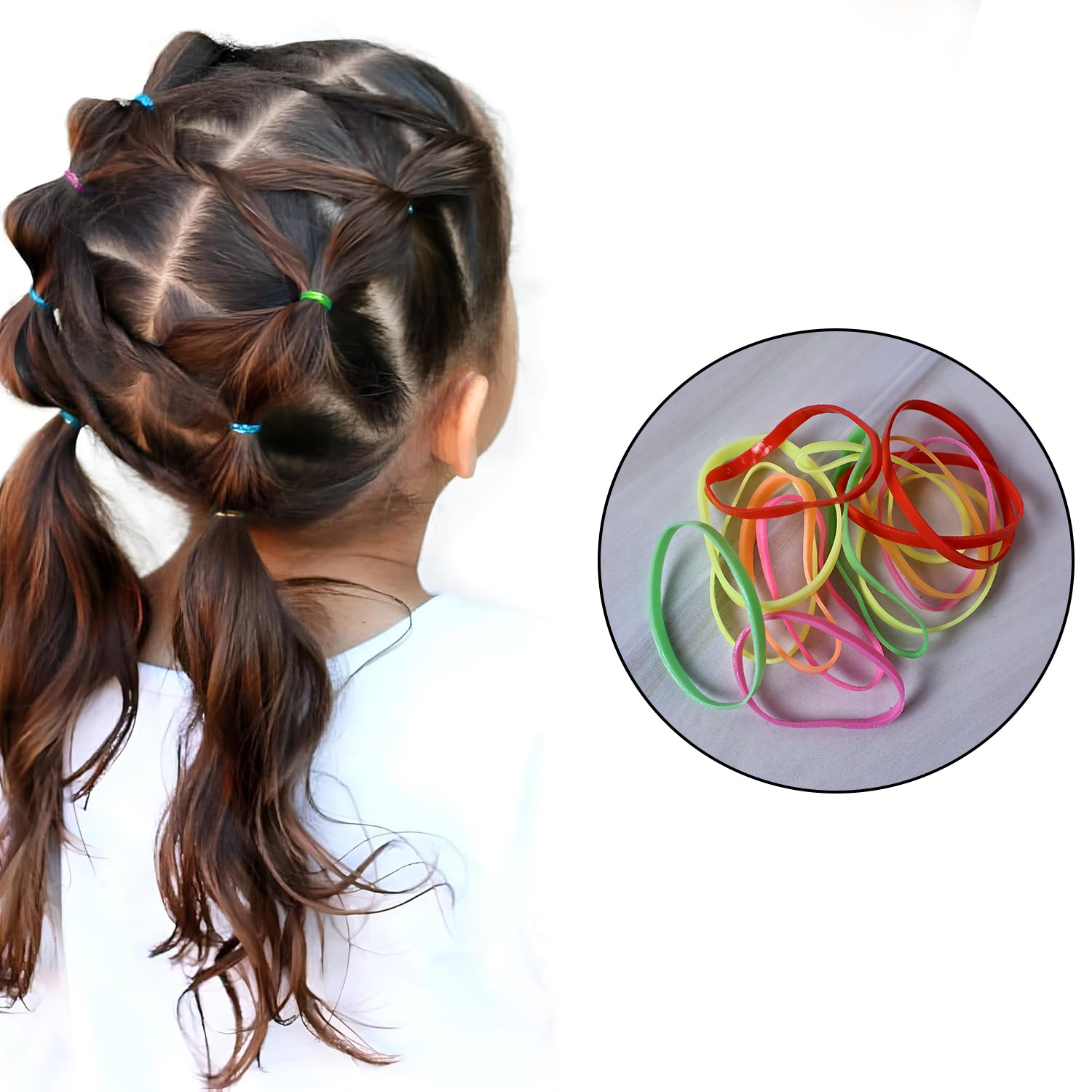 Kids Hair Bands Rubber Bands  Cute Hair Clips In Storage Box (Mix Design  1 Set)